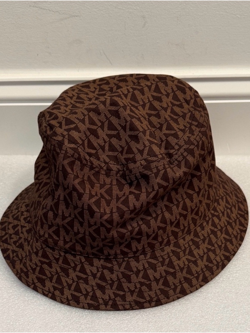 Michael Kors Brown Signature Monogram Bucket Hat- NWT
